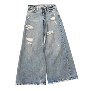 Gap Kids Girl's Blue Low Rise Stride Wide-Leg Jeans Size 8